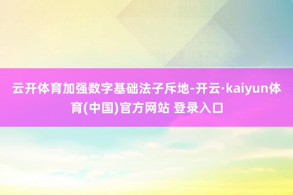 云开体育加强数字基础法子斥地-开云·kaiyun体育(中国)官方网站 登录入口