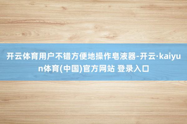 开云体育用户不错方便地操作皂液器-开云·kaiyun体育(中国)官方网站 登录入口