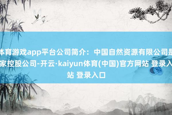 体育游戏app平台公司简介：中国自然资源有限公司是一家控股公司-开云·kaiyun体育(中国)官方网站 登录入口