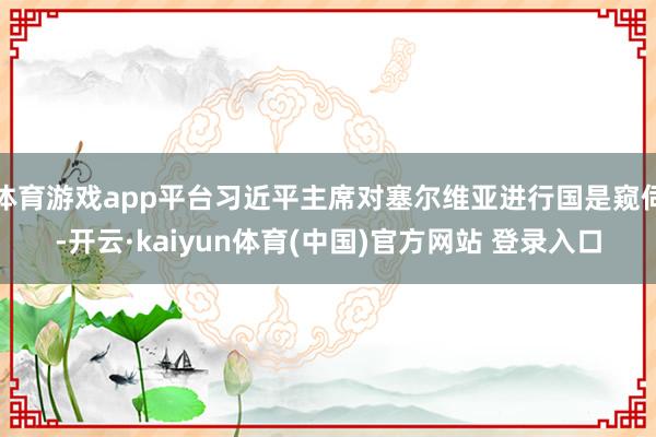 体育游戏app平台习近平主席对塞尔维亚进行国是窥伺-开云·kaiyun体育(中国)官方网站 登录入口
