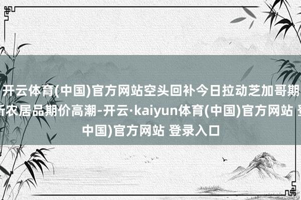 开云体育(中国)官方网站空头回补今日拉动芝加哥期货来回所农居品期价高潮-开云·kaiyun体育(中国)官方网站 登录入口