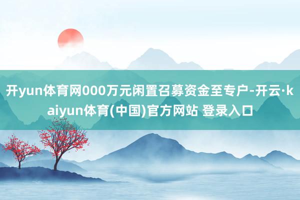 开yun体育网000万元闲置召募资金至专户-开云·kaiyun体育(中国)官方网站 登录入口